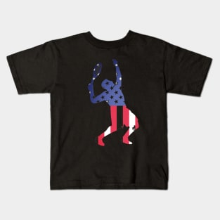 US Open Tennis USA Flag Silhouette Kids T-Shirt